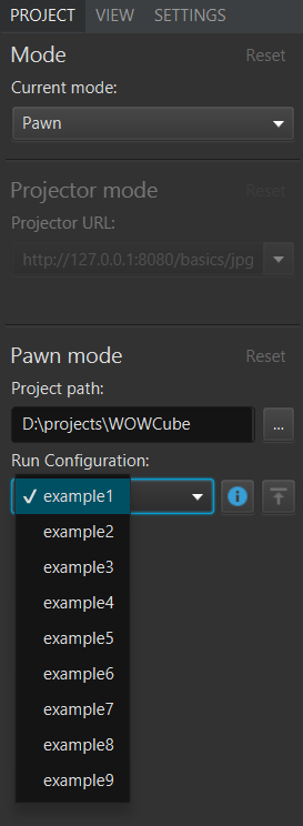 WOWCube emulator choose example.png